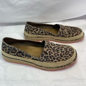 Ariat Cruiser 10023046 Women 8 B Brown Suede Cheetah Print Slip On Shoes